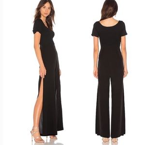 NWT CAPULET Nina black split leg jumpsuit short sleeve size large new with tags
